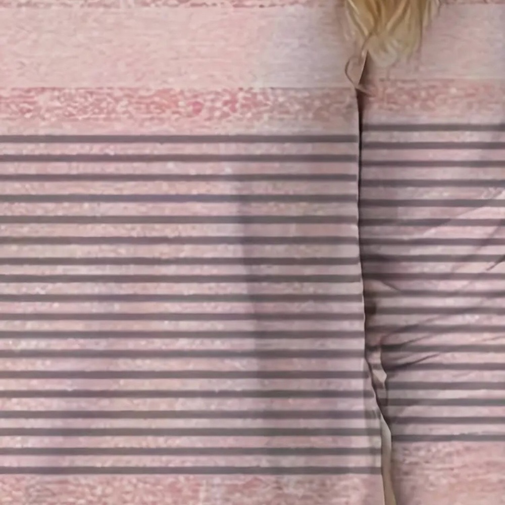 Women's Pink Striped Long Sleeve Crewneck Top - Picture 8 of 9